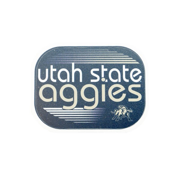 STICKER UTAH STATE AGGIES WITH BULL LOGO BELOW LINES